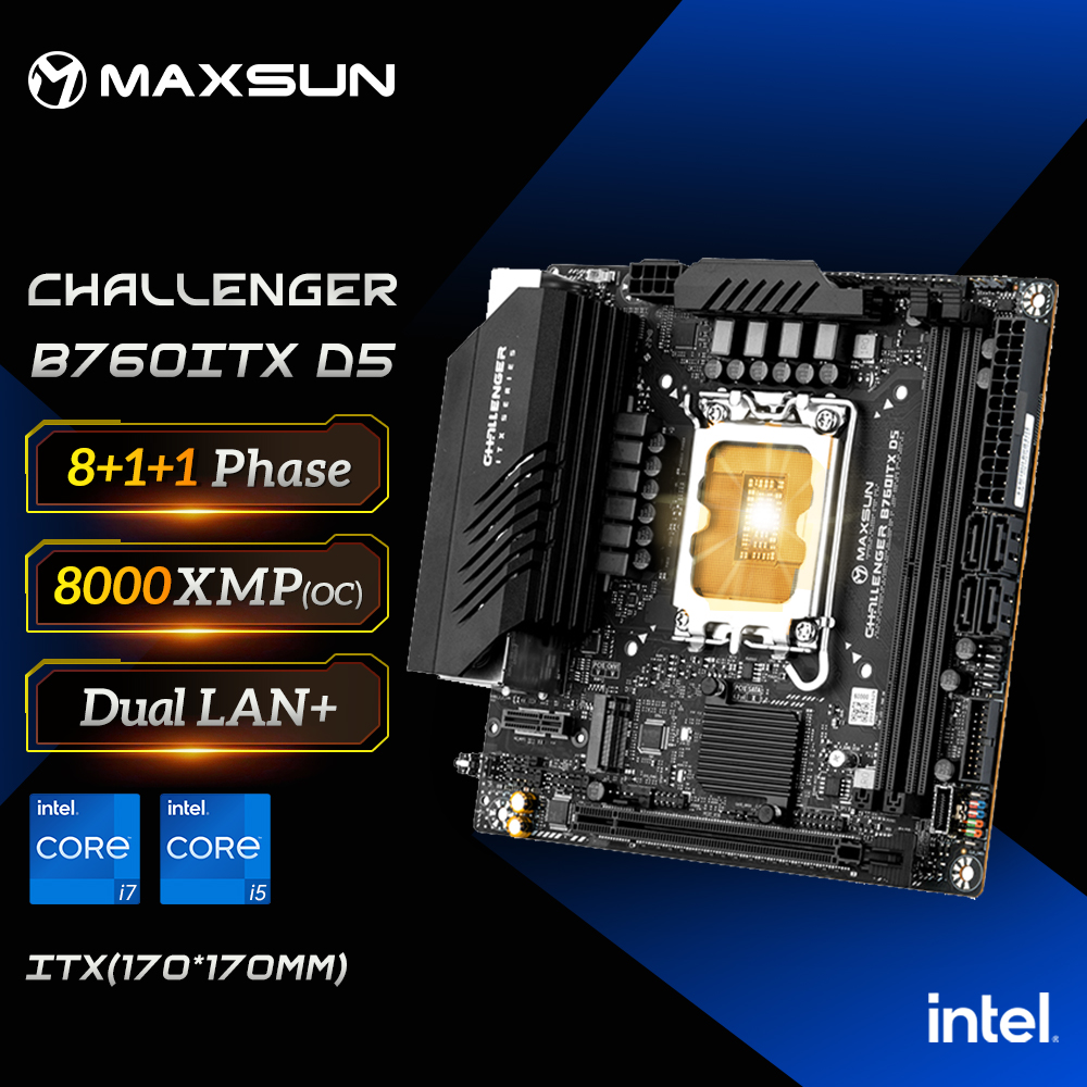 Ddr5 64Gb - MAXSUN Game Moederbord B760ITX D5 ondersteuning