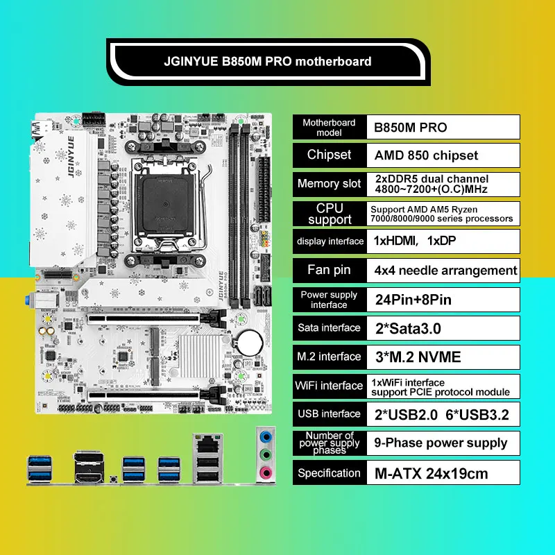 JGINYUE B850M Pro moederbordse - Ddr5 6000Mhz recensie en prijs