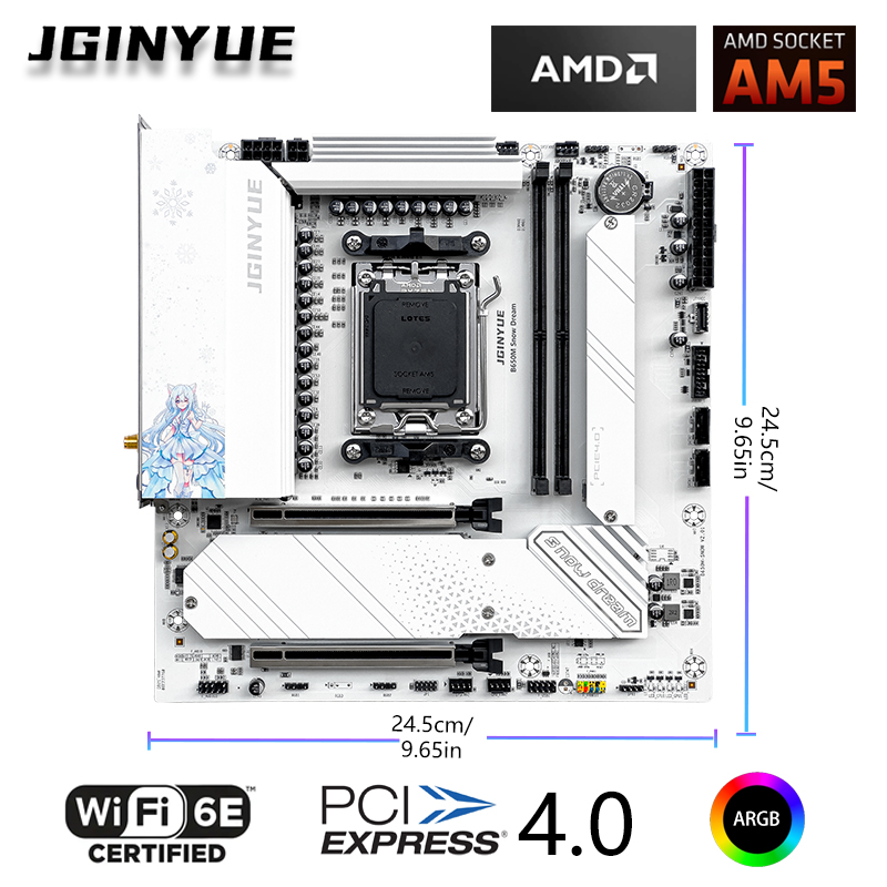 JGINYUE B650M Sneeuw Droom WiF - Ddr5 Rgb Ram recensie en prijs